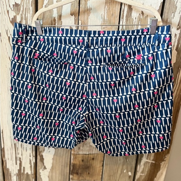 Birdies And Bows Golf Shorts Navy Tees & Bows Size 14 Inseam 6” - Picture 6 of 8